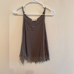 Green Lacey Bottom Tank Top